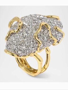 Alexis Bittar Solanales Large Crystal Pavé Geode Ring Size 7